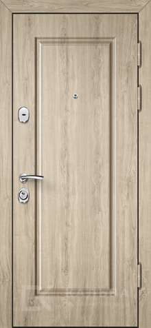 Фото «Входная стальная дверь светлый дуб с серой филёнкой для квартиры №301»