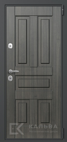 Фото «Железная дверь тёмный дуб с панелью графит филёнчатая №29»